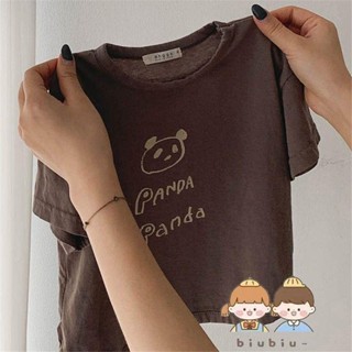 ☁小雲朵☁兒童夏季上衣童裝可愛熊貓短袖T恤 男女寶純棉舒適百搭半袖打底衫