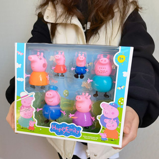 🌈夏季新促兒童小豬佩奇套裝一家四口公仔佩琪過家家人物玩具男女孩生日禮物