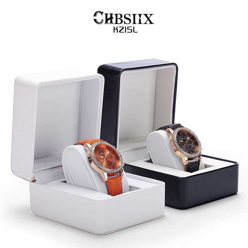 精品免運🔥新款單個手錶盒皮質車綫工藝手鏈手鐲珠寶收納包裝禮盒可定製 FD7L