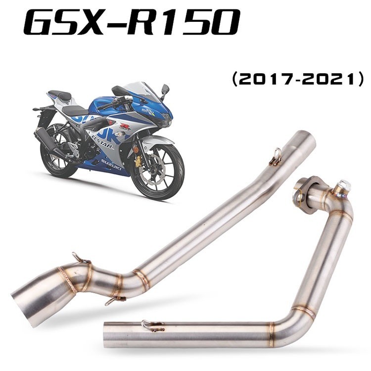 😎🙌SUZUKI 用於鈴木 GSX-150R GSXS150 摩托車排氣前連接管的不銹鋼 Moto 排氣管