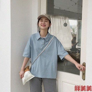 【M-5XL大尺碼】大尺碼上衣 短袖POLO衫女 寬鬆顯瘦大碼短袖T恤女胖mm200斤夏加肥加大運動休閒純棉胖妹妹pol