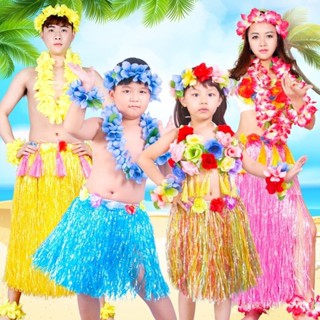 🎉演出道具 草裙舞服裝 套 裝 兒童錶演裙子女演出服裝 幼兒園環保時裝 秀服裝 I9IF