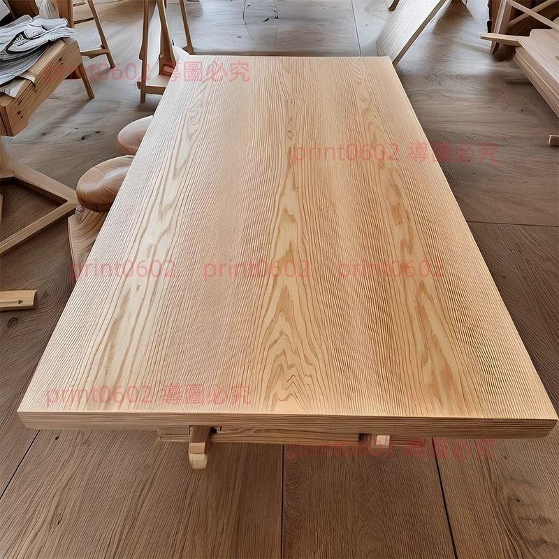 桌面木板加厚臺面擺攤桌餐桌書桌板材茶幾電腦桌長方形原木辦公桌