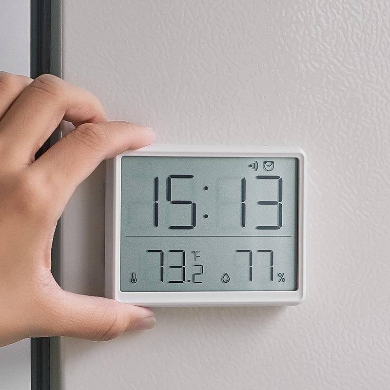 MiMi家數字時鐘 溫度計溼度計 壁掛式電子時鐘 簡約LCD磁吸時鐘