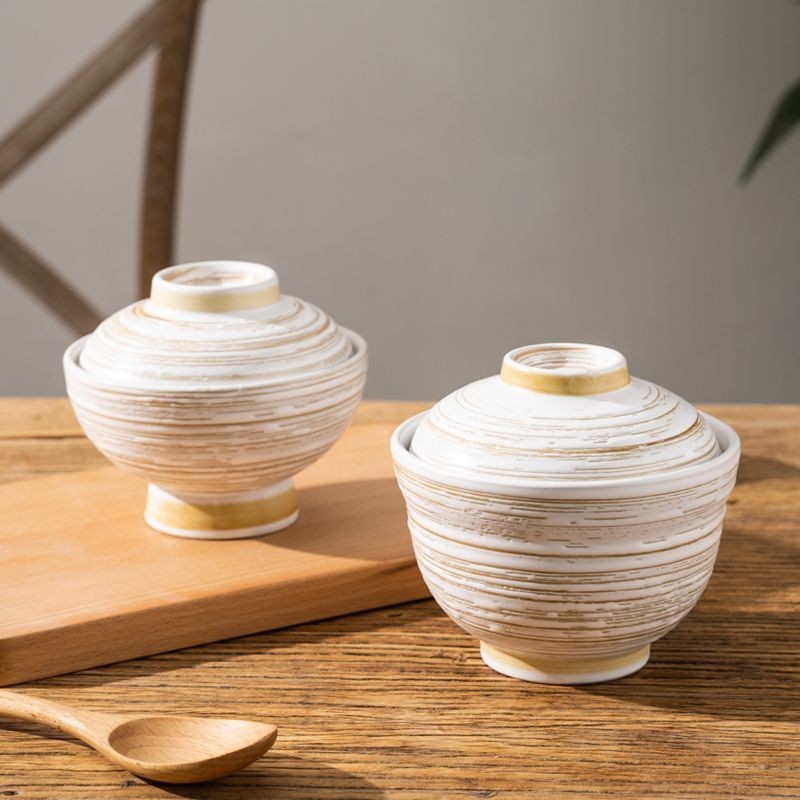 澤子小鋪陶瓷日式蓋碗米飯碗燉盅燕窩盅甜品碗蒸飯碗補品碗蒸蛋碗隔水燉盅