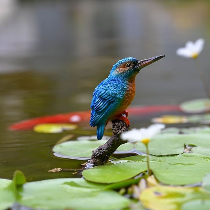 特賣 新貨 仿真翠鳥葉鶯鳥擺件微景觀動物小鳥園藝造景DIY材料盆景飾品樹脂