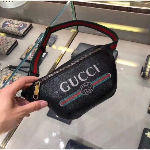 二手 GUCCI 古馳 527792小號 530412大號 白色 腰包 皮革 現貨+實拍