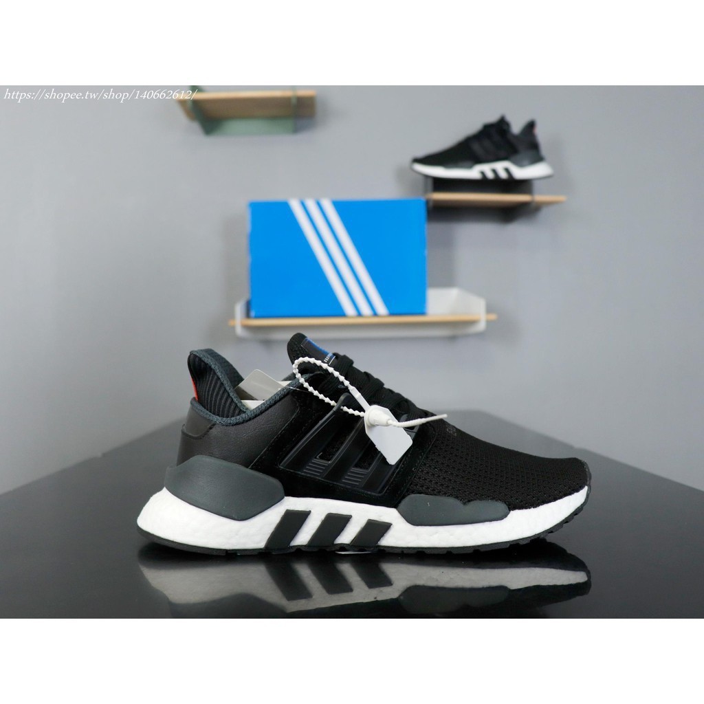 實拍現貨 adidas EQT Support 91/18 黑色 B37520 慢跑鞋 Boost 底 現貨