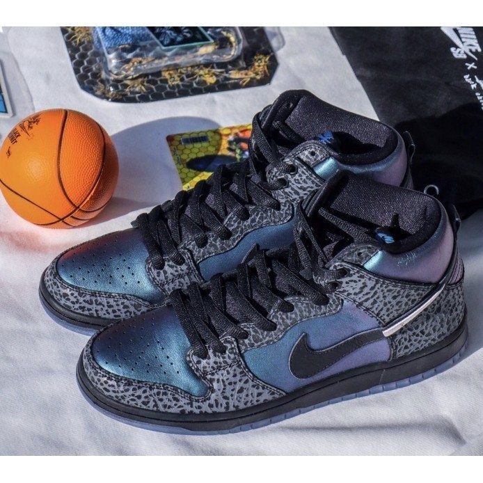 Black Sheep x Nike SB Dunk 黑蜂 高幫 籃球 漸變紫 黑 BQ6827-001 慢跑鞋