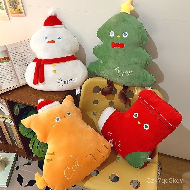 💗桃園出庫💗可愛聖誕樹抱枕麋鹿公仔雪人玩偶毛絨玩具兒童聖誕節擺件裝飾禮物🔥 SYMP