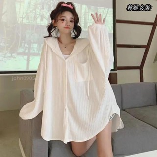 【大尺碼女裝M-5XL 40-150kg】大尺碼女裝300斤胖MM長袖連帽冷鋒衣防曬衣女夏季寬鬆顯瘦薄款空調小外套外套