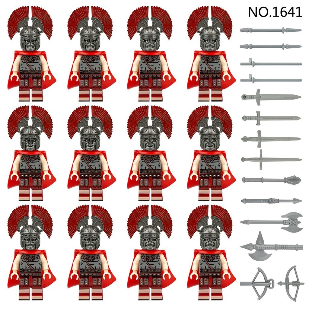 積木 玩具 兒童中古世紀古希臘羅馬士兵盾牌部隊兼容樂高 人仔拼裝 積木 玩具