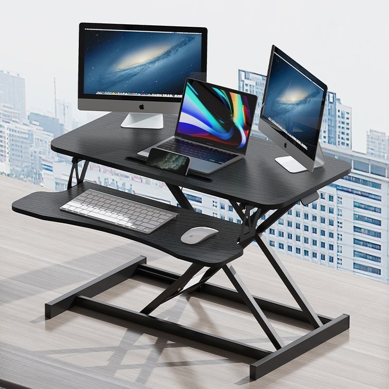 優品*升降電腦桌可增高架桌上桌氣動升降可折疊站立筆記本辦公桌面