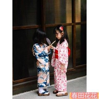 春田優選❀女童 和服 兒童日式浴衣櫻花小孩寶寶童套裝中國風150 春夏春季夏季