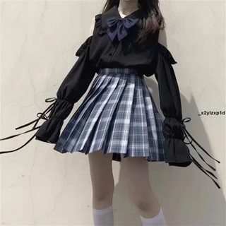 ✨新品特惠 襯衫 日系jk制服襯衫女學院風洛麗塔內搭喇叭袖娃娃領露肩長袖寬松上衣