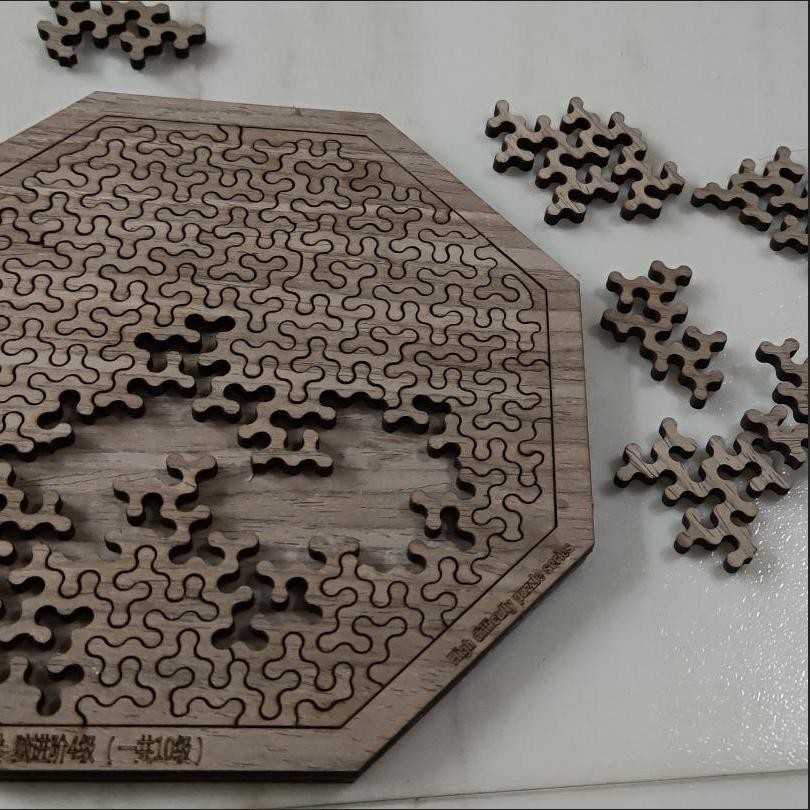 puzzle十級難度拼圖解密盒玩具G&amp;M同款10級木質拼圖解鎖超高難度