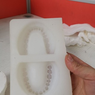 小百合模 翻制石膏牙模型矽膠模具 全口32顆牙齒陰模 翻石膏牙齒模型模型展示模型