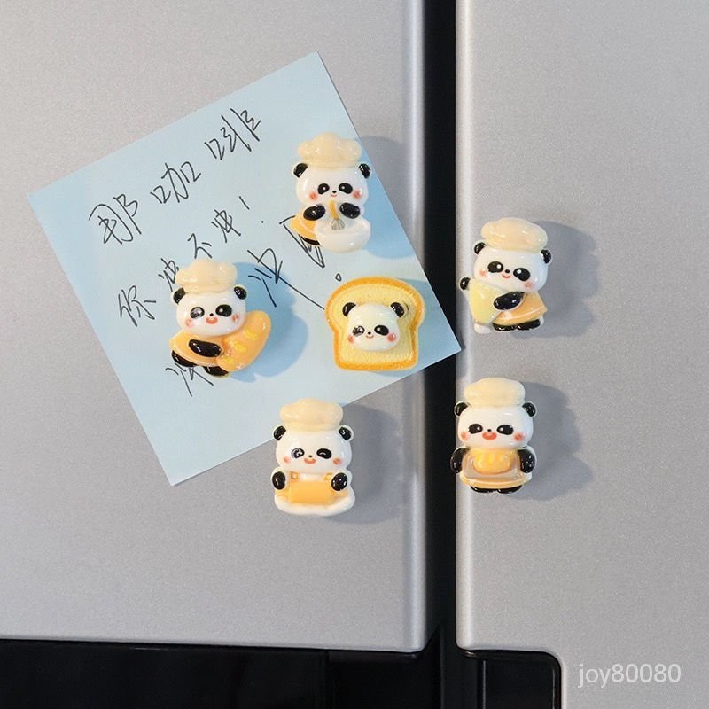 【限時搶購💥】可愛熊貓磁吸冰箱貼磁貼樹脂個性創意烘焙師熊貓照片固定裝飾磁鐵