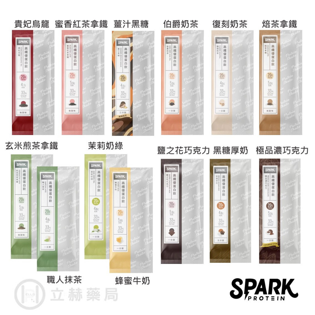 spark protein Spark Shake 高纖優蛋白飲 隨手包 優質乳清蛋白 紅茶 奶茶 抹茶 巧克力立赫藥局