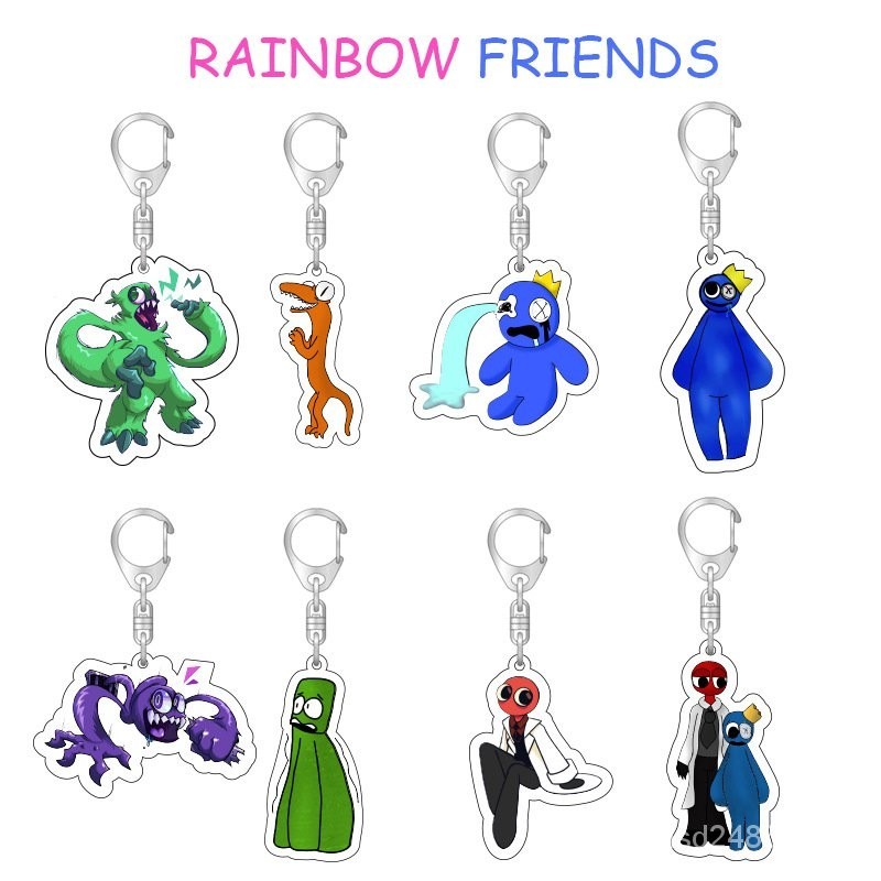 新款rainbow friends roblox 彩虹朋友透明亞剋力鑰匙扣 遊戲 5UGM