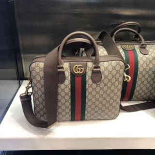 二手精品 Gucci 古馳 Supreme 雙G 單肩包 斜挎包 公事包 手提包 肩背包 郵差包 男女同款 387102