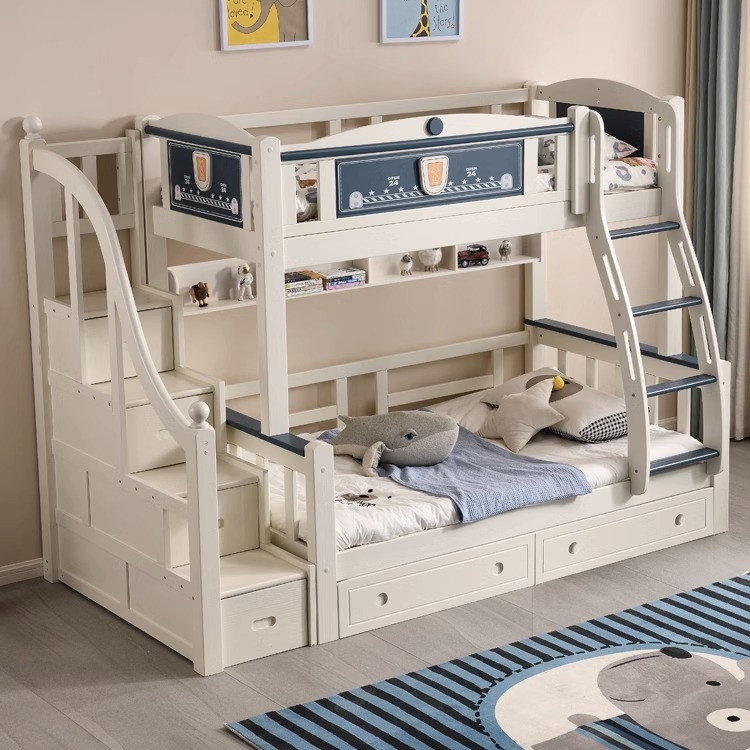 🌟熱銷新款🌟 實木上下床架 高顏值床架 全實木上下床兩層高低床上下鋪雙層單雙人床現代兒童子母床組合床上下床 床架床組