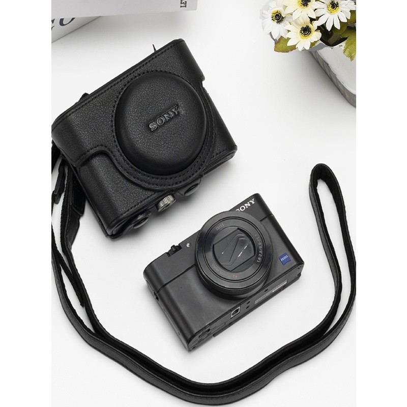 適用-索尼RX100M7相機包 M6 M5皮套 黑卡4 索尼卡片機相機復古保護套