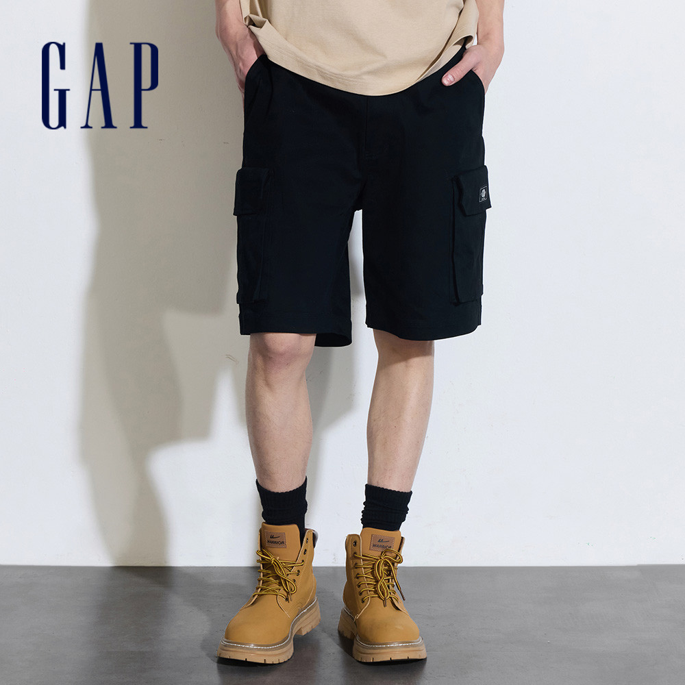 Gap 男裝 工裝短褲-黑色(884891)