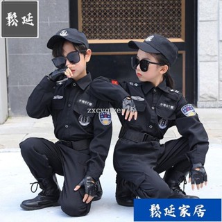 🚚熱賣 \免運\萬聖節 兒童角色扮演服 造型服 兒童警察服 長袖特警衣服 交警制服 男童小警察女童警察表演服SY