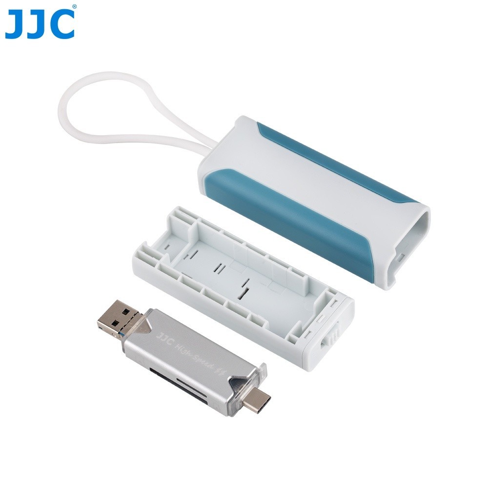 ☂JJC 記憶卡收納盒 帶 USB 3.0 Type C 高速讀卡機 SD TF Micr