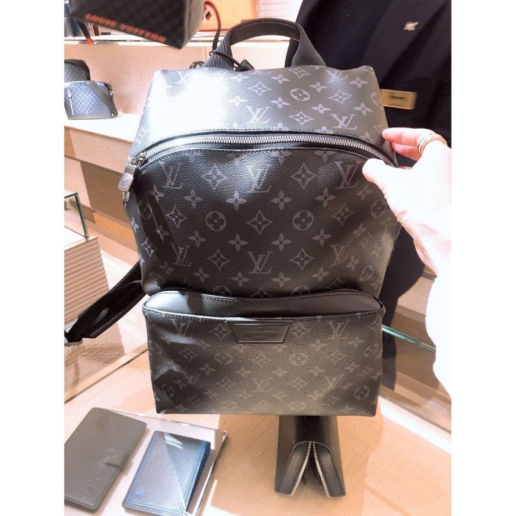 貓貓二手 LV M43186 Discovery 背包 Monogram Eclipse 塗層帆布 黑色傳統 字紋