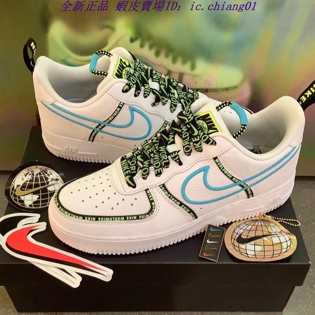 正版 Nike Air Force 1 '07 Worldwide CK7213-100 白藍 螢光