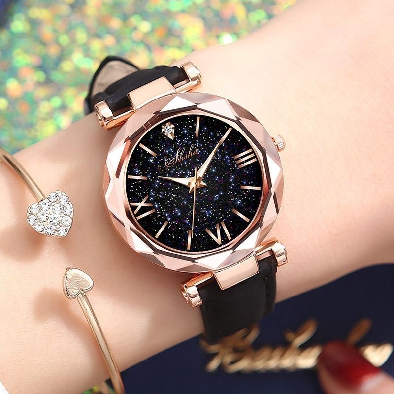 🔥精品優選🔥 時尚新款磁鐵錶帶 指針式星空手錶 女錶 防水手錶 帶鑽手錶 潮流原裝機械女錶