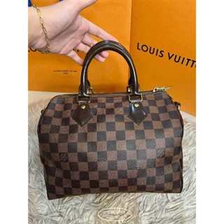 二手精品 LV Speedy 25 附背帶 手提包 棋盤格 N41374 真品 現貨