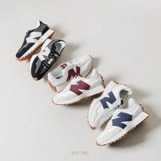 New Balance 327 皮革 膠底 酒紅WS327KA/深藍WS327KB/黑白WS327KC 女鞋