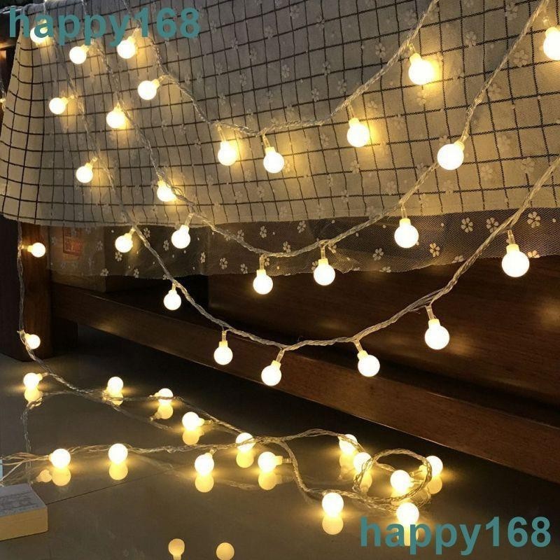 悅家新品LED圓球燈串電池彩燈閃燈串燈聖誕燈戶外裝飾星星燈6米40燈