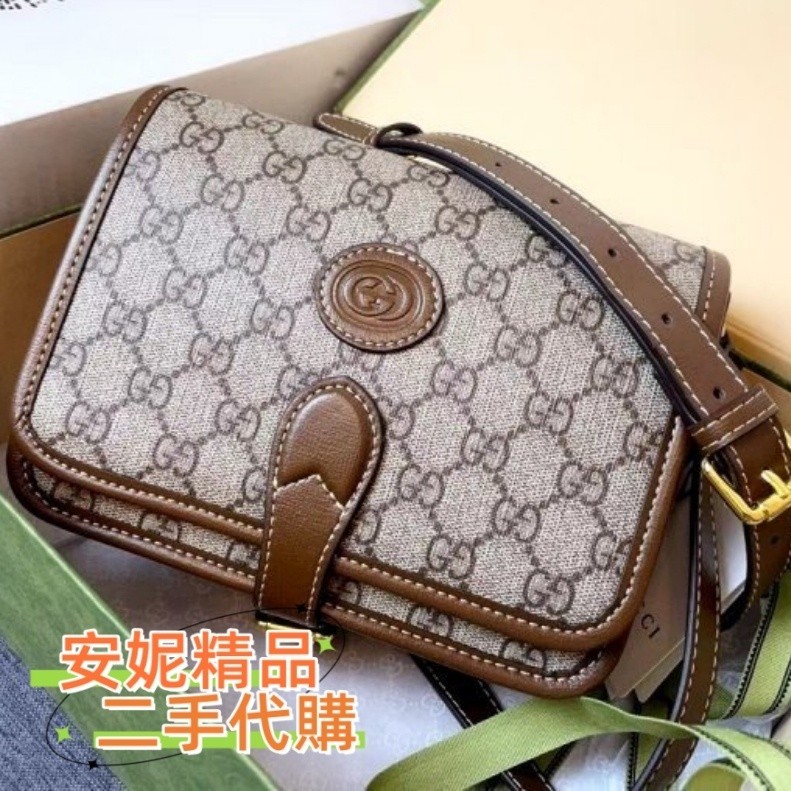 免運 GUCCI 古馳 Retro 系列 GG印花帆布 迷你 風琴包/郵差包/單肩包/斜背包 671620