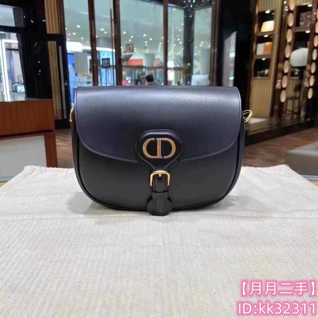 二手精品 Dior 迪奧 bobby 黑色 單肩包 馬鞍包 斜背包 女包 中號