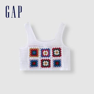 Gap 女裝 短版方領針織背心-多彩拼色(876150)