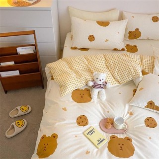 【免運發貨】曲奇熊🍪 單品 床包 熊熊 可愛 被套 可愛 被套 床包 床笠 床單 單人被套 雙人被套 單人床包 床罩