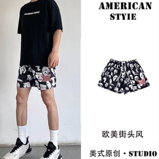 美式短褲 籃球褲 美式褲子 男女 歐美複古運動短褲男夏季不過膝潮牌休閒四分褲訓練寬鬆速幹籃球褲