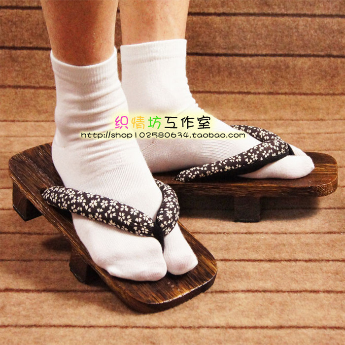 4791cosCosplay日本和服配件 二指棉襪子 二齒木屐襪子黑白色短襪/長筒襪