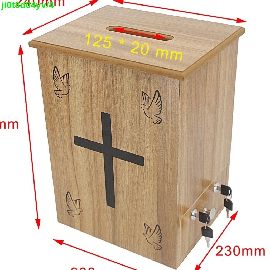 新款木質愛心箱募捐箱捐款箱建議箱樂捐箱教會家庭室內奉獻雙鎖箱