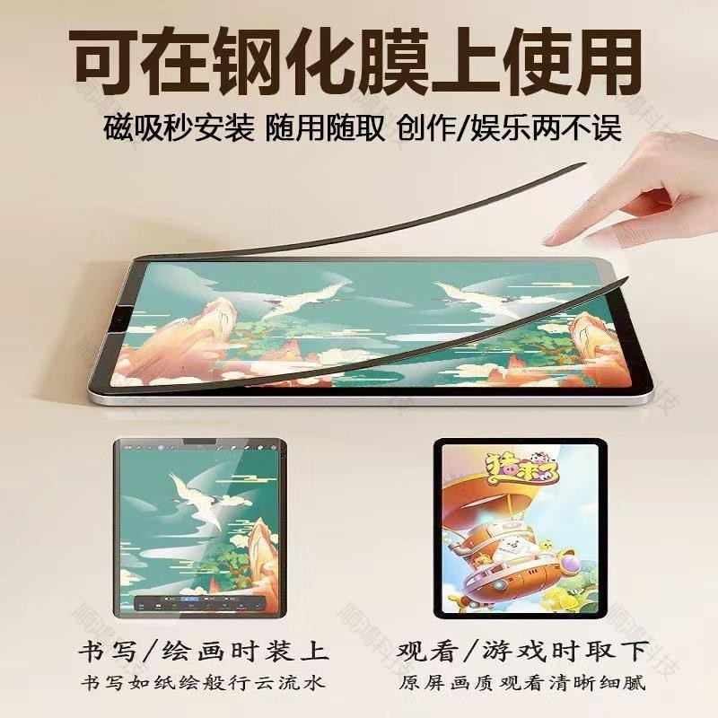 熱銷︱磁吸式 類紙膜 保護貼 適用 iPad Air5 Air4 10 9 8 7 6 pro mini6 手寫繪畫磨砂