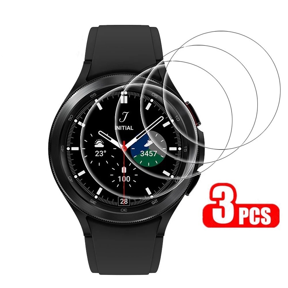 酱💖AMSUNG [熱賣][頂部提示] [精選] 3 件裝鋼化玻璃屏幕保護膜兼容三星 Galaxy Watch 4 /