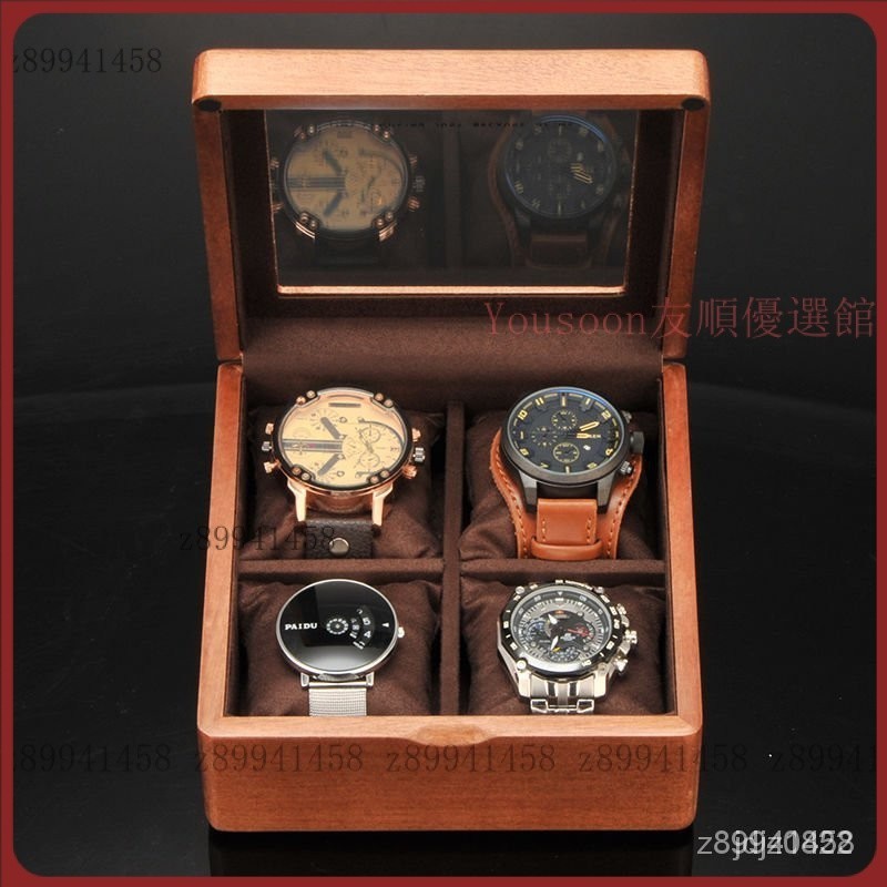 【台灣優選】儷麗中式實木手錶盒4衹裝大錶位簡約錶盒收納盒微瑕疵品處理 Z6FT