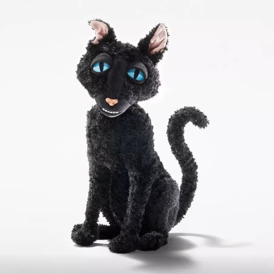跨境新品Coraline Cat Plush 黑貓毛絨玩偶公仔