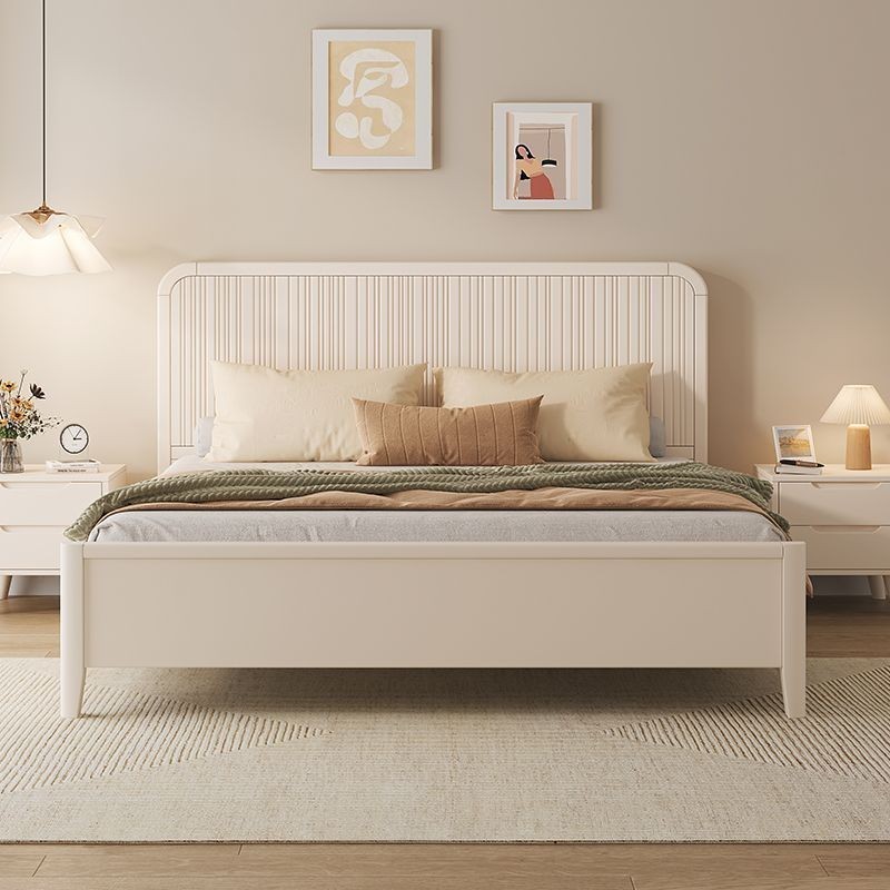 限時下殺 好物上新 單人床 現代簡約臥室小戶型家用奶油風雙人床1.5米1.8米白色公主床儲物床 床架 雙人床