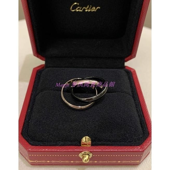 正品現貨 Cartier 卡地亞 Trinity de Cartier戒指18K白金 陶瓷 三環戒指B4235600