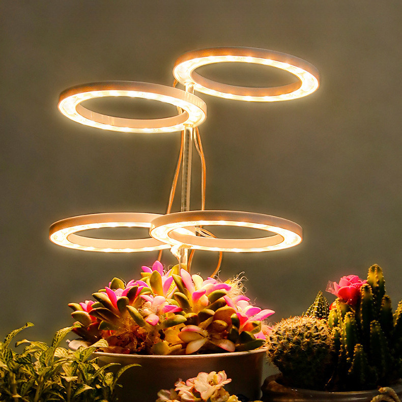 植物生長燈 補光燈全光譜光合作用LED燈具 植物多肉增色燈 一代天使環室內家用多肉仿日光燈育苗燈